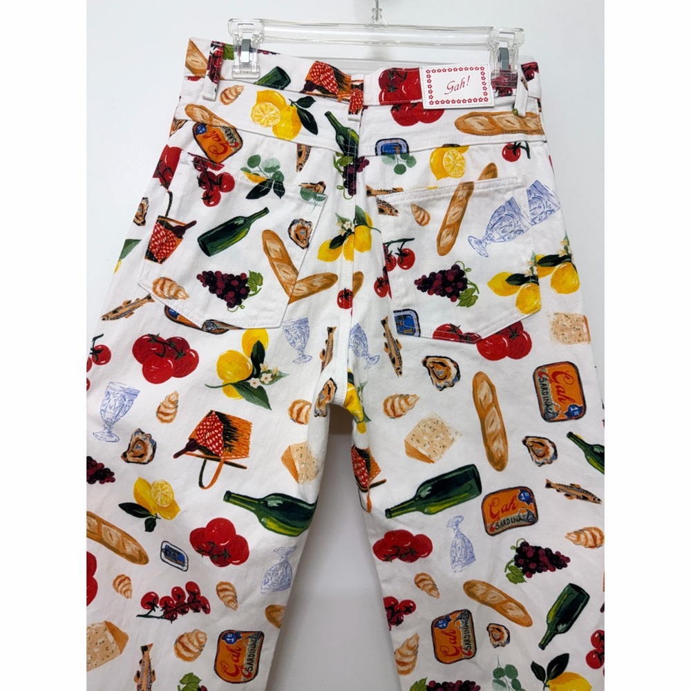 Lisa Says Gah Italian Summer Print Robyn Jeans Pants Trousers Denim Food 8 - Picture 13 of 16